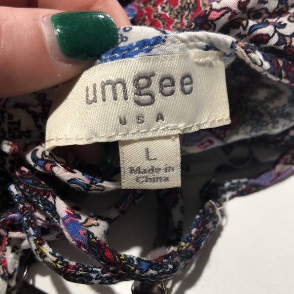 Umgee boho paisley & floral & lace dress size large - Picture 11 of 12